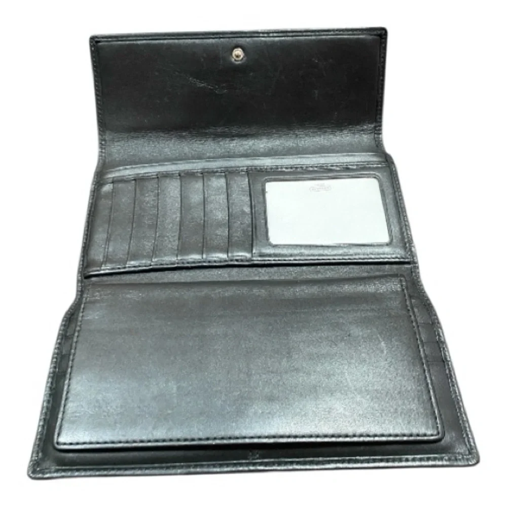 Vintage Coach Black And  Gray Legacy Trifold Signature Wallet